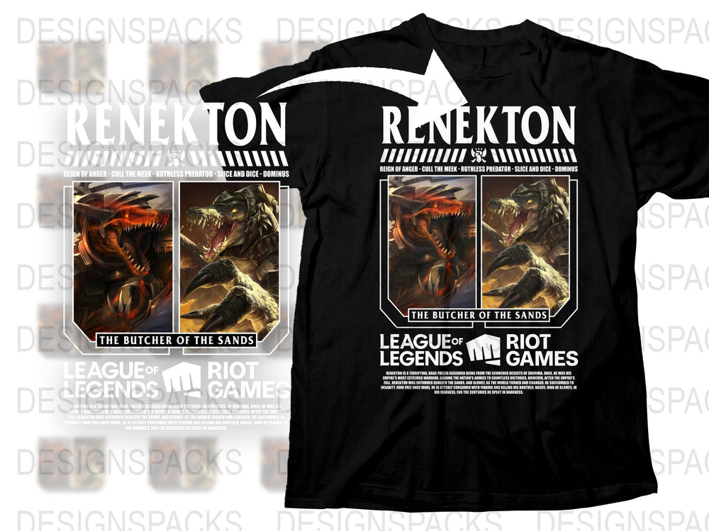 League of Legends Renekton T-Shirt, The Butcher of the Sands Graphic Tee, Gaming Apparel