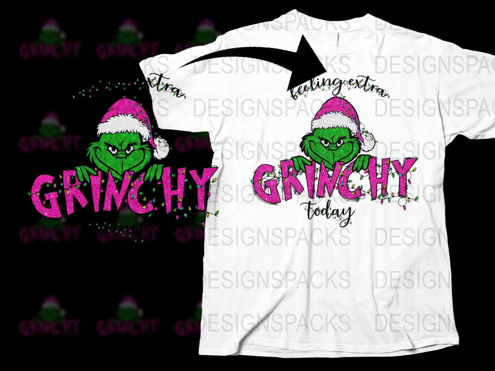 Grinchy Today T-Shirt, Funny Christmas Grinch Tee, Festive Holiday Santa Hat Shirt, Unique Gift Idea