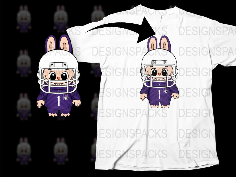 Cute Football Bunny Graphic T-Shirt, Funny Rabbit Sports Tee, Kids and Adult Sizes, Cartoon Animal Casual Wear