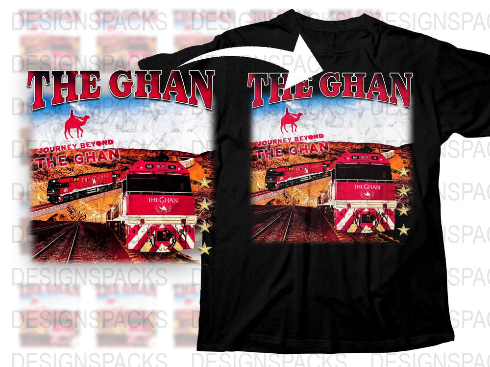 The Ghan Train T-Shirt, Australian Railroad Journey, Vintage Train Graphic Tee, Unisex Travel Shirt Design, Unique Train Enthusiast Gift