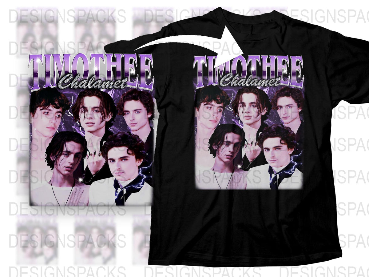 Timothee Chalamet Fan T-Shirt, Multiple Poses Graphic Tee, Unisex Fashion, Celebrity Inspired Apparel