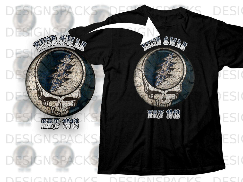 Nice Owl EST 1019 Skull Graphic Print T-Shirt