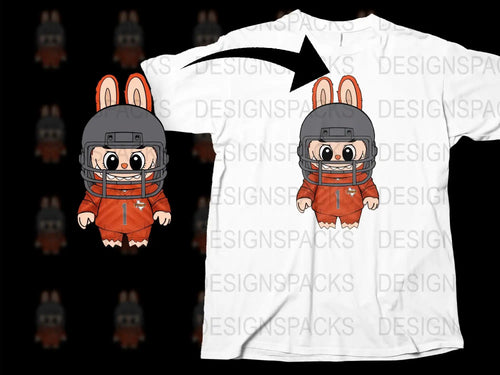 Cartoon Astronaut Rabbit T-Shirt, Cute Space Bunny Graphic Tee, Kids and Adult Sizes, Unisex Casual White Shirt