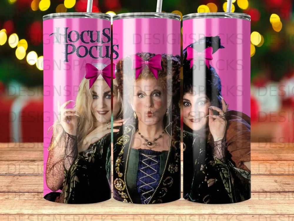 Hocus Pocus Sanderson Sisters Pink Striped Tumbler product type