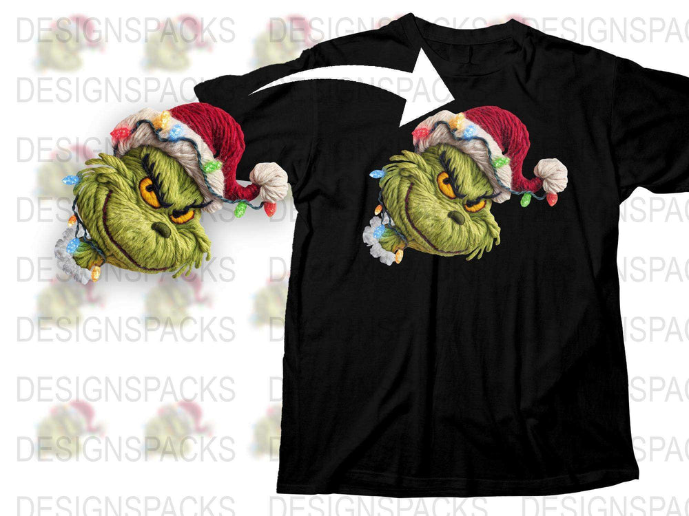 Grinch Face Christmas T-Shirt, Funny Holiday Tee, Xmas Party Outfit, Unisex Winter Apparel