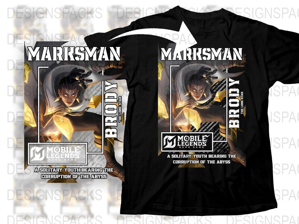 Mobile Legends Brody T-Shirt, Gaming Fan Art Tee, Graphic Print Shirt for Gamers, Unique Gift Idea