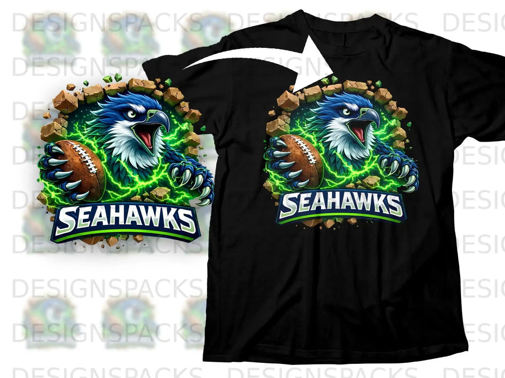 Seahawks Football Team Graphic Illustrated Shirt