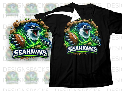 Seahawks Football Team Graphic Illustrated Shirt
