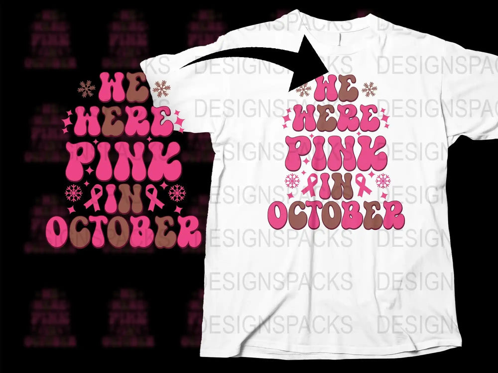 Breast Cancer Awareness T-Shirt, Pink October Graphic Tee, Support Ribbon Snowflake Design