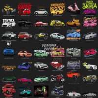 Load image into Gallery viewer, 69 Cars Designs Bundle PNG AI designspacks

