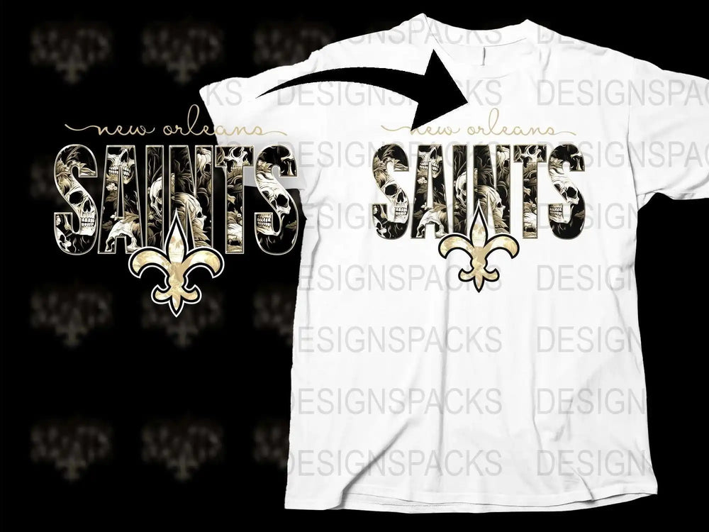 New Orleans Saints T-Shirt, Black and Gold Football Fan Apparel, Unisex Sports Tee