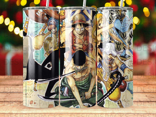 Anime characters with swords and weapons, colorful, close-up illustration.