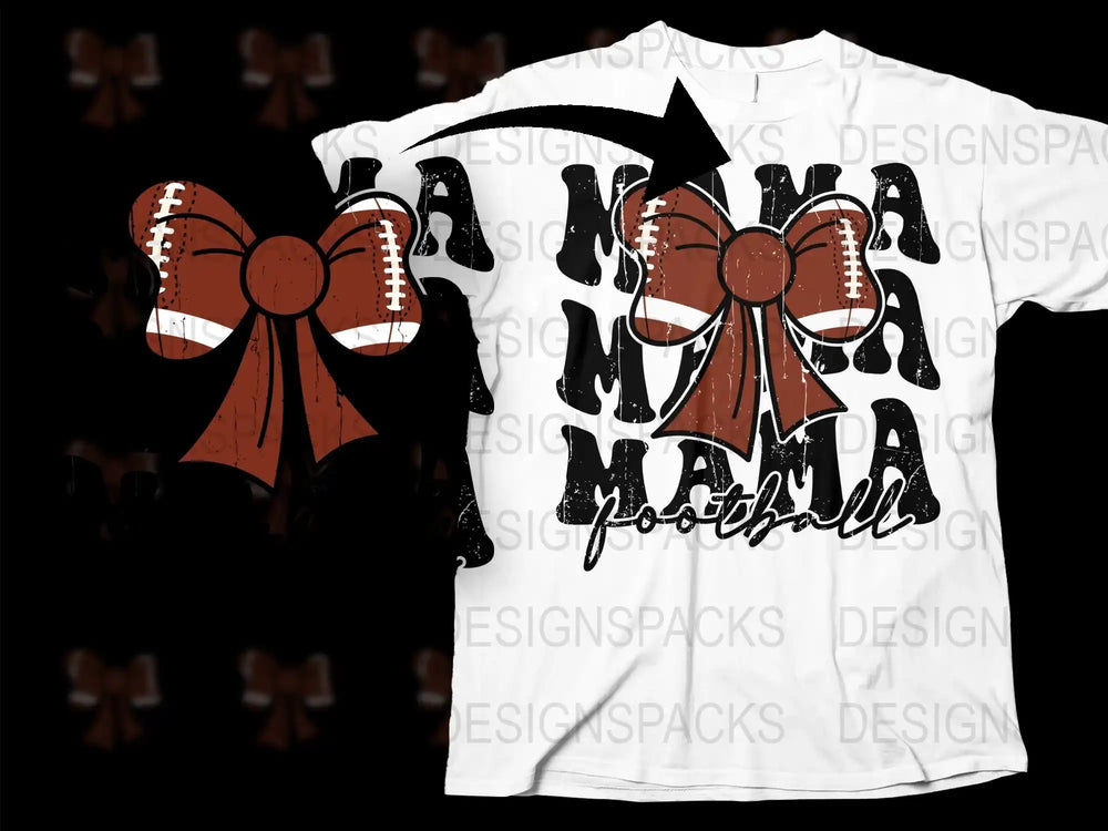 Football T-Shirt with Bow Design, Sports Fan Gift, Casual Wear, Graphic Tee, Unisex Football Apparel