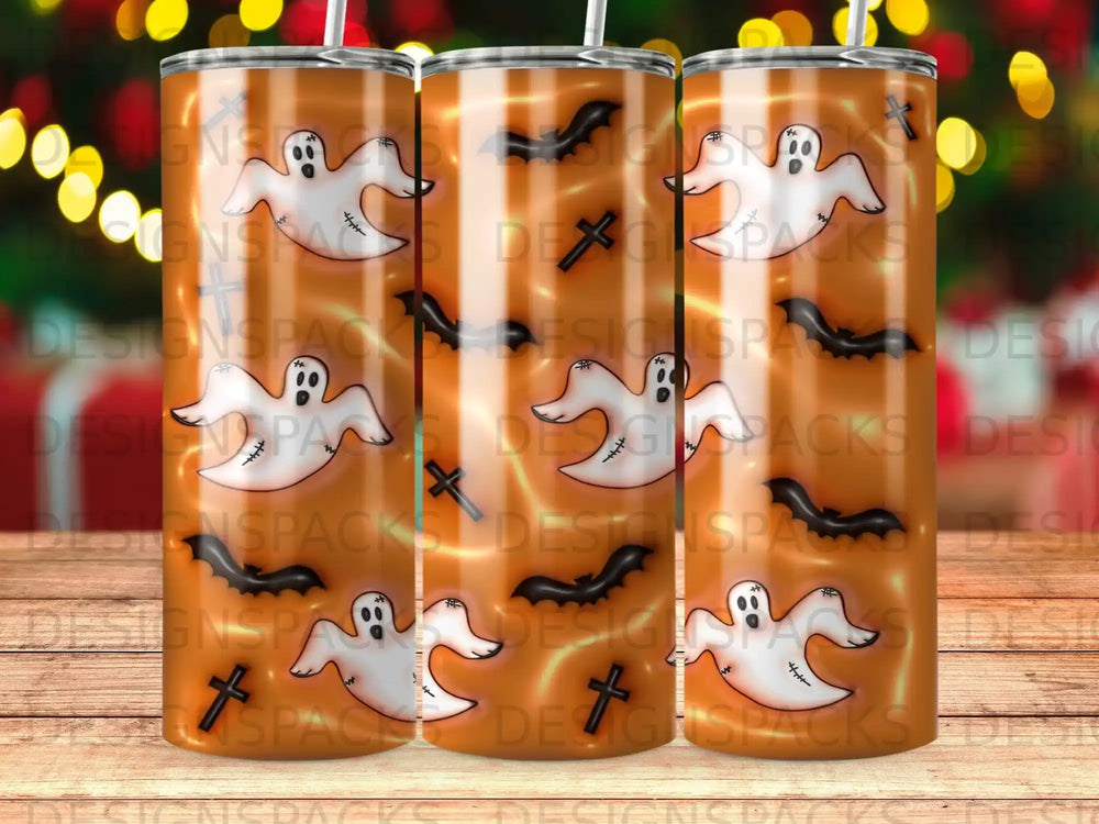 Spooky Ghost Bat Cross Halloween Design Tumbler product type