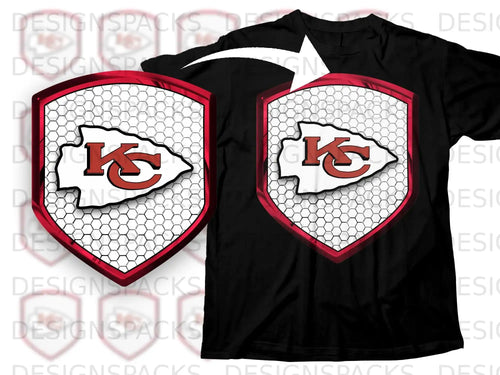 Kansas City Chiefs Red White Honeycomb Shield T-Shirt