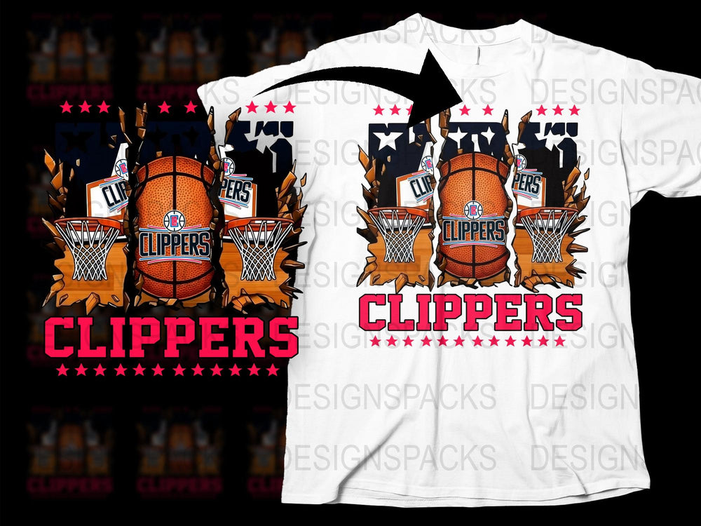 Los Angeles Clippers Basketball Themed T-Shirt, Colorful Graphic Tee, Sports Fan Apparel, Unisex Clothing
