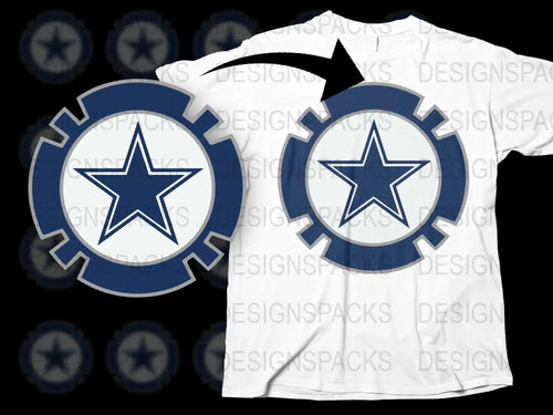 Dallas Star Logo T-Shirt, Sports Fan Gear, White Graphic Tee, Casual Apparel, Unisex Fashion Clothing