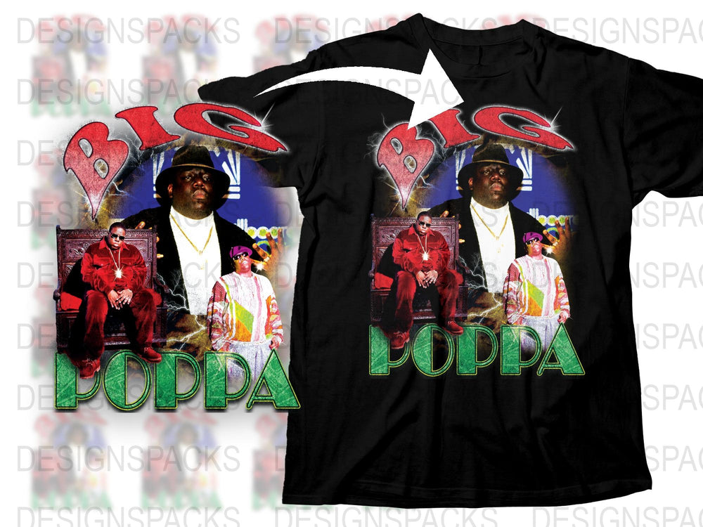 Vintage Big Poppa T-Shirt, 90s Hip Hop Tee, Retro Rap Artist Graphic Shirt, Urban Music Apparel, Unisex Fashion Tops