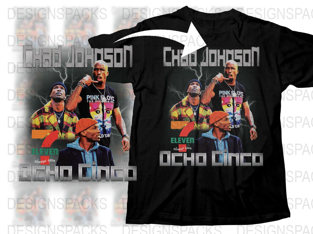 Chad Ocho Cinco Johnson T-Shirt, Vintage Sports Graphic Tee, Football Fan Gift, Pink and Yellow Design