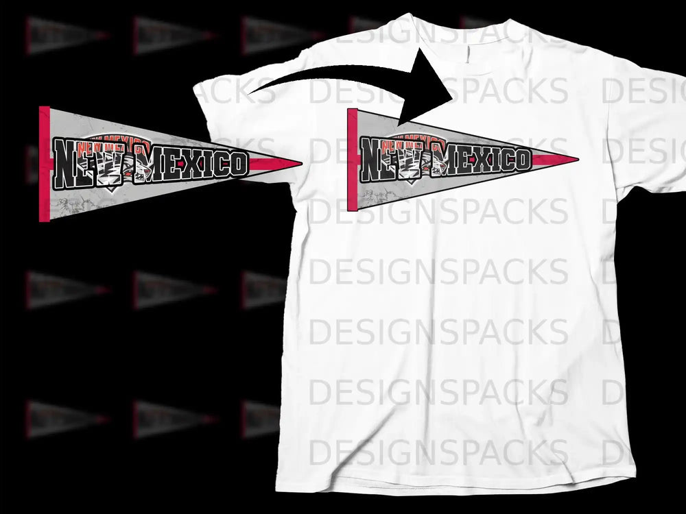 New Mexico Flag T-Shirt With Bold Lettering Design