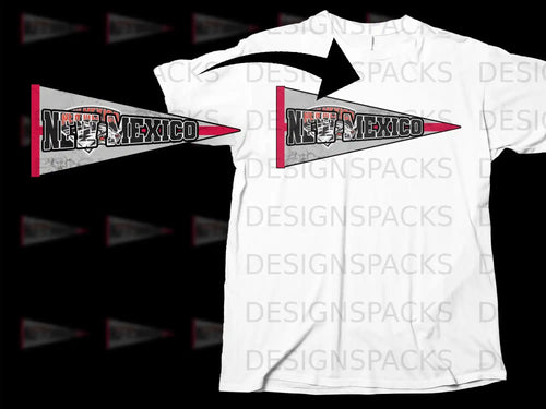 New Mexico Flag T-Shirt With Bold Lettering Design