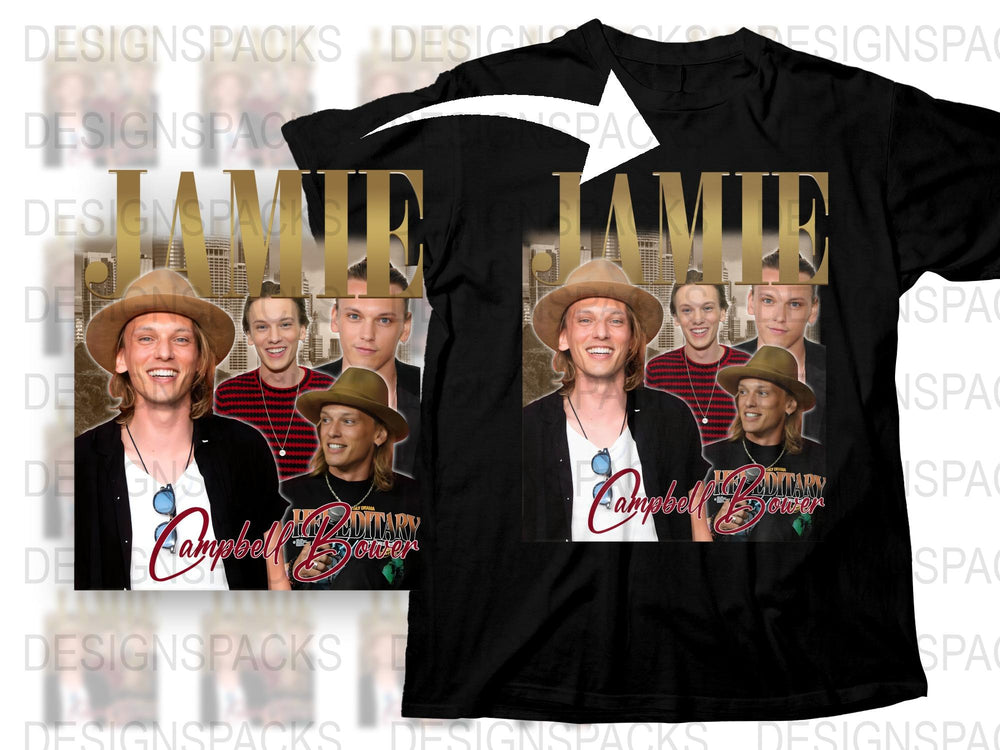 Jamie Campbell Bower Graphic T-Shirt, Unisex Tees, Actor Fan Merch, Cool Celebrity Print Shirt