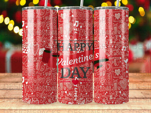 Three Valentine's Day tumblers with 