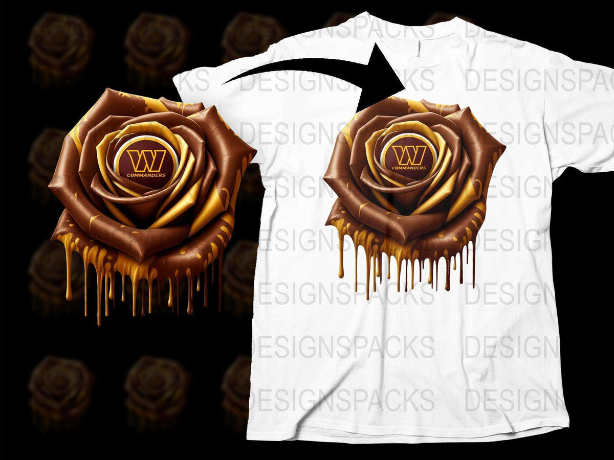 Unique Chocolate Rose Design T-Shirt, Dripping Brown Floral Print, Stylish Unisex Graphic Tee, Gift Idea