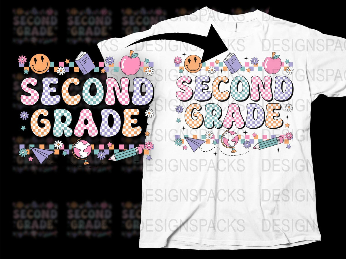 Second Grade Teacher T-Shirt, Cute Back to School Graphic Tee, Colorful Kids Shirt Design, Unisex School Apparel
