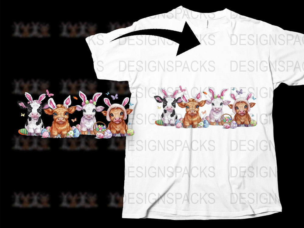 Easter Bunny Dogs T-Shirt, Cute Rabbit Ears Puppies Tee, Spring Festival Family Matching Outfits, Pet Lover Gift Idea