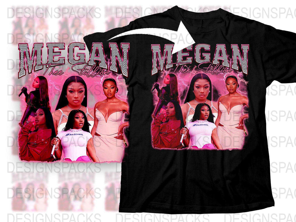 Megan Thee Stallion Graphic T-Shirt, Hip Hop Music Tee, Fan Merchandise, Black Cotton Shirt, Urban Style Top, Trendy Concert Apparel