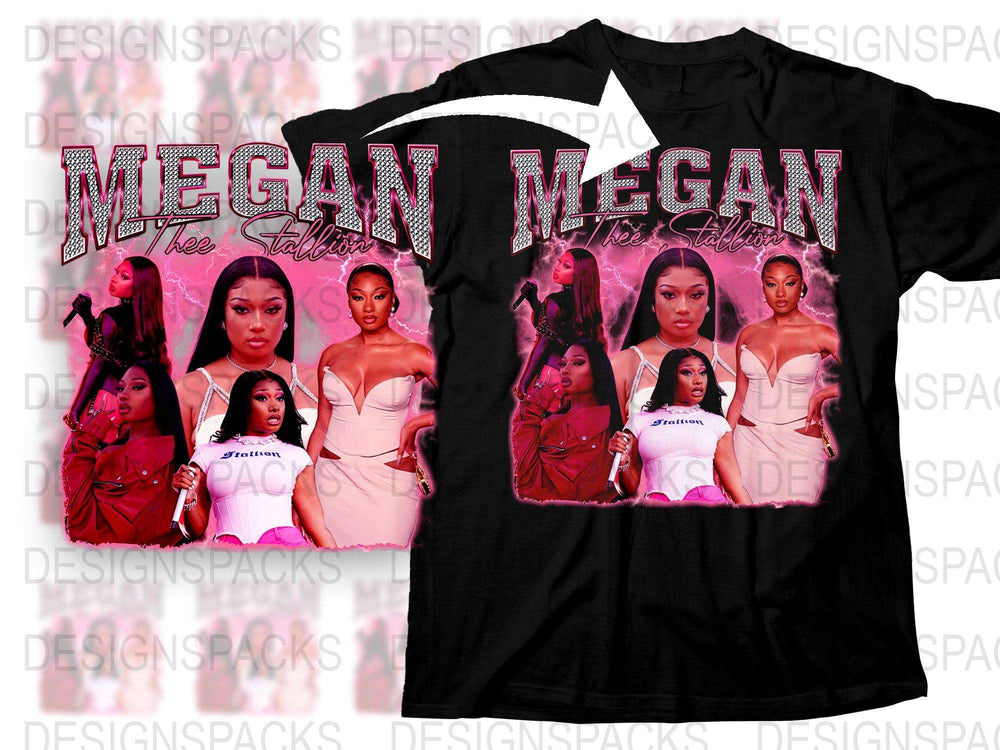Megan Thee Stallion Graphic T-Shirt, Hip Hop Music Tee, Fan Merchandise, Black Cotton Shirt, Urban Style Top, Trendy Concert Apparel