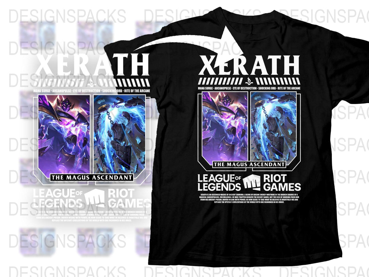 League of Legends Xerath T-Shirt, The Magus Ascendant, Gamer Apparel, Riot Games Merchandise