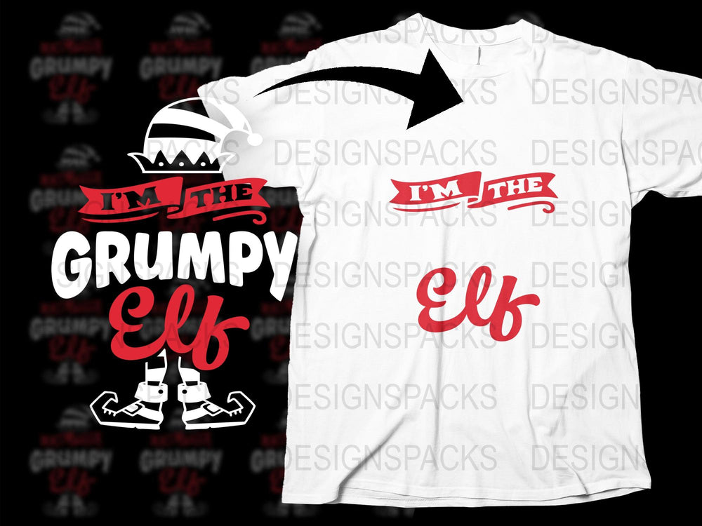 Grumpy Elf Funny Christmas T-Shirt, Holiday Graphic Tee, Festive Winter Apparel, Xmas Gift Idea