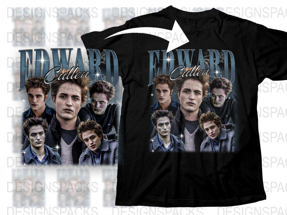 Edward Cullen Graphic T-Shirt, Twilight Saga Movie Fan Merch, Vampire Theme Casual Tee, Unisex Bella Swan Fans Top