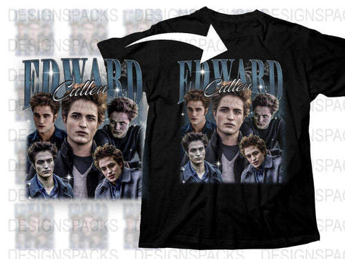 Edward Cullen Graphic T-Shirt, Twilight Saga Movie Fan Merch, Vampire Theme Casual Tee, Unisex Bella Swan Fans Top