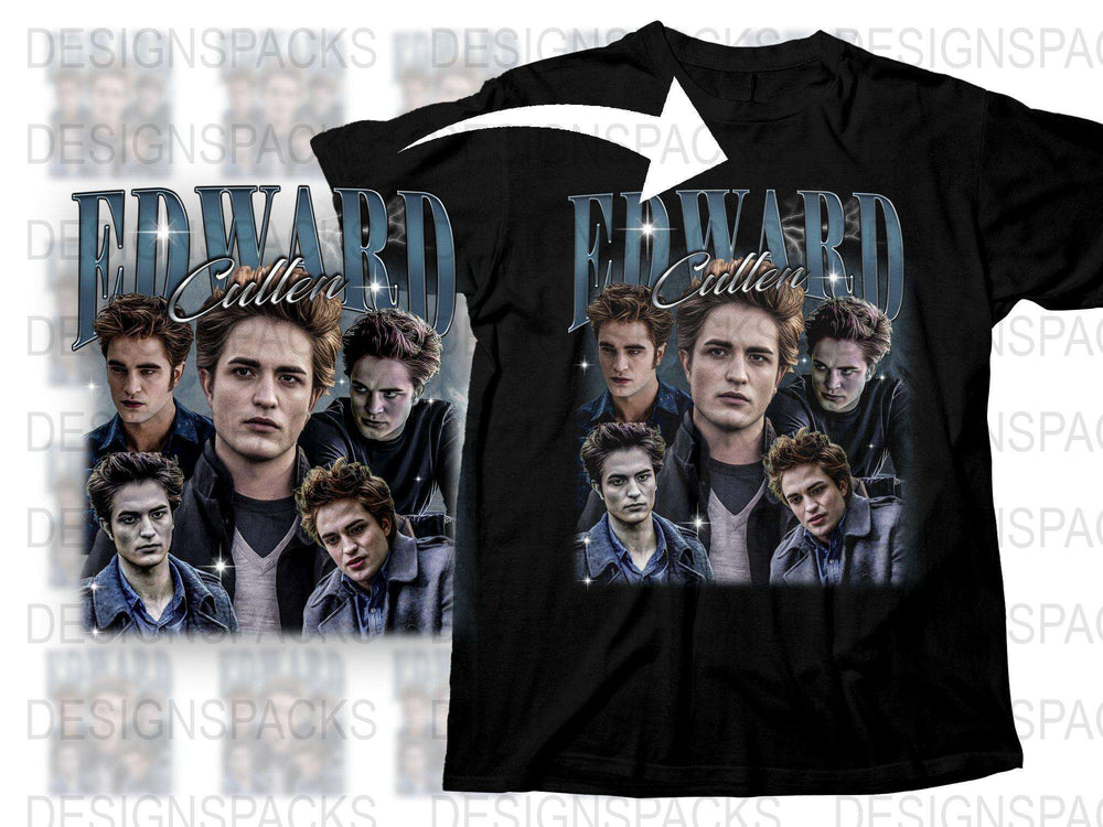 Edward Cullen Graphic T-Shirt, Twilight Saga Movie Fan Merch, Vampire Theme Casual Tee, Unisex Bella Swan Fans Top