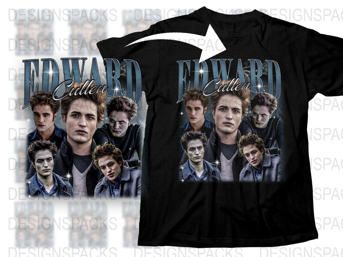 Edward Cullen Graphic T-Shirt, Twilight Saga Movie Fan Merch, Vampire Theme Casual Tee, Unisex Bella Swan Fans Top