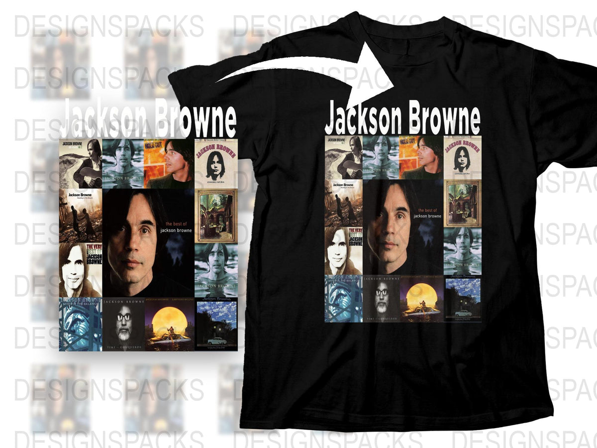 Jackson Browne Vintage Album Cover T-Shirt, Classic Rock Band Graphic Tee, Retro Music Fan Gift Idea, Unisex Black Cotton Shirt