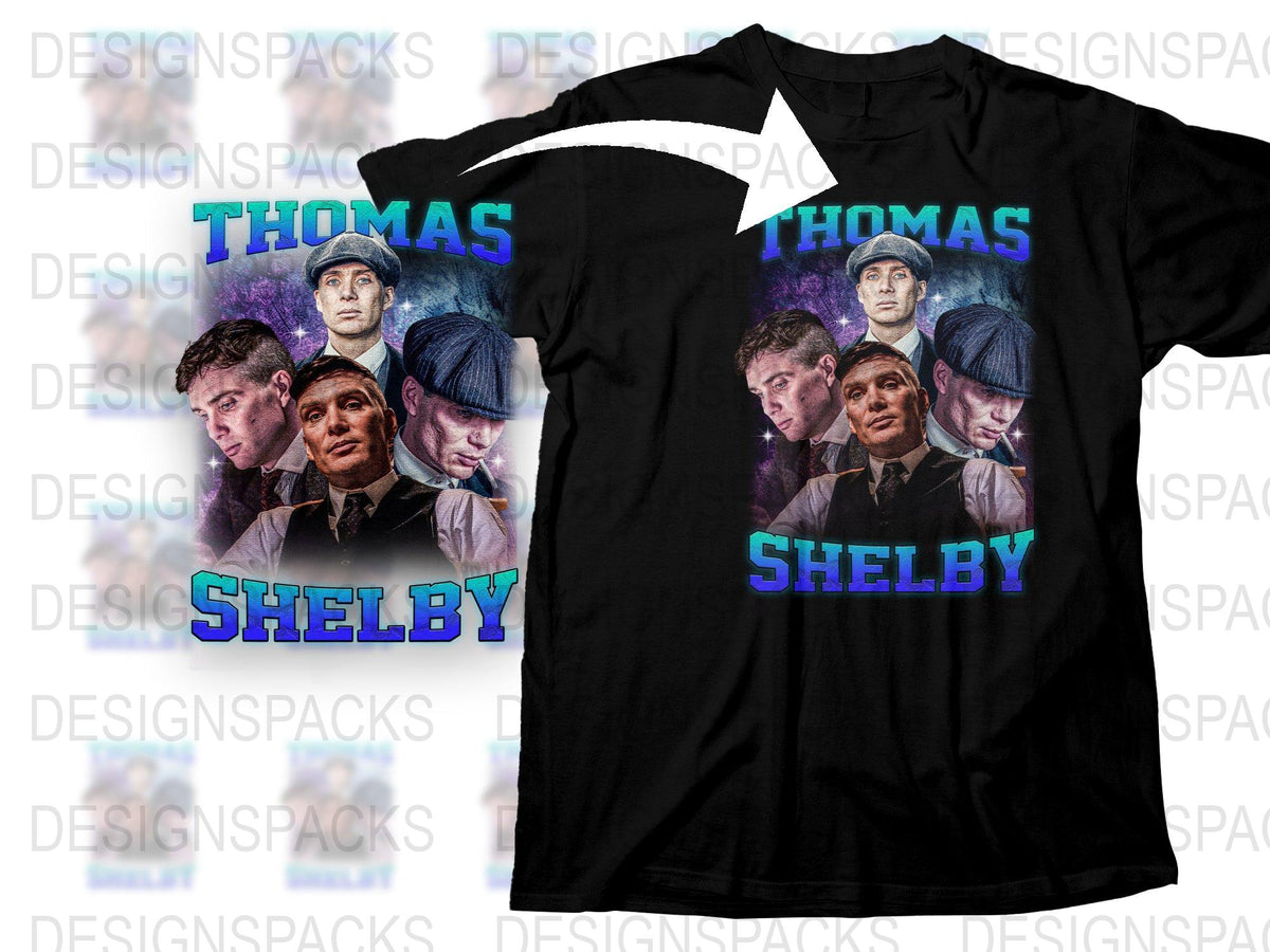 Thomas Shelby T-Shirt, Peaky Blinders Inspired Tee, Vintage Graphic, Fan Art, Men's Black Shirt, Unique Gift Idea