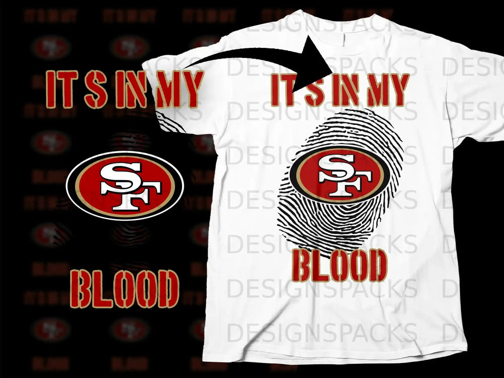 IT'S IN MY BLOOD SF Fingerprint Graphic T-shirt
