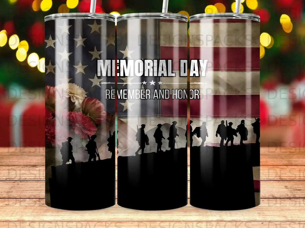 Memorial Day American Flag Soldiers Tumbler product type