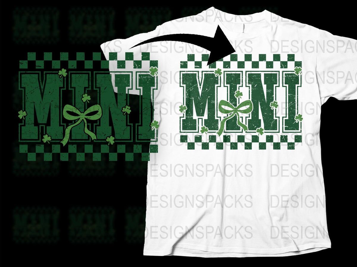 Mint Green Bow Tie Pattern T-Shirt, Stylish Men's Women's Casual Wear, Graphic Tee, Unique Gift Idea