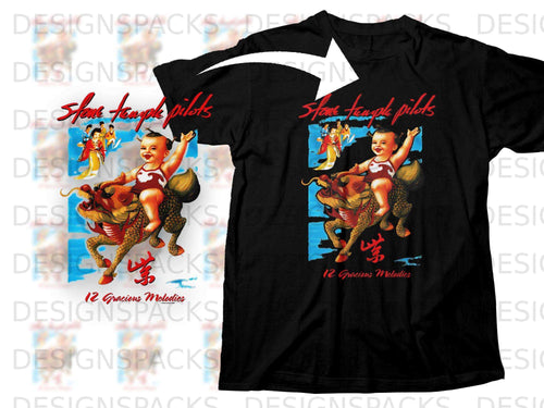 Black t-shirt with Stone Temple Pilots 