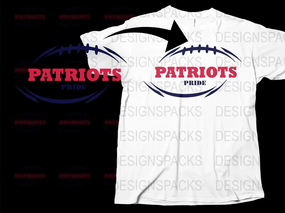 Patriots Pride Graphic T-Shirt, White Crew Neck, Football Fan Apparel, Sports Team Support Shirt