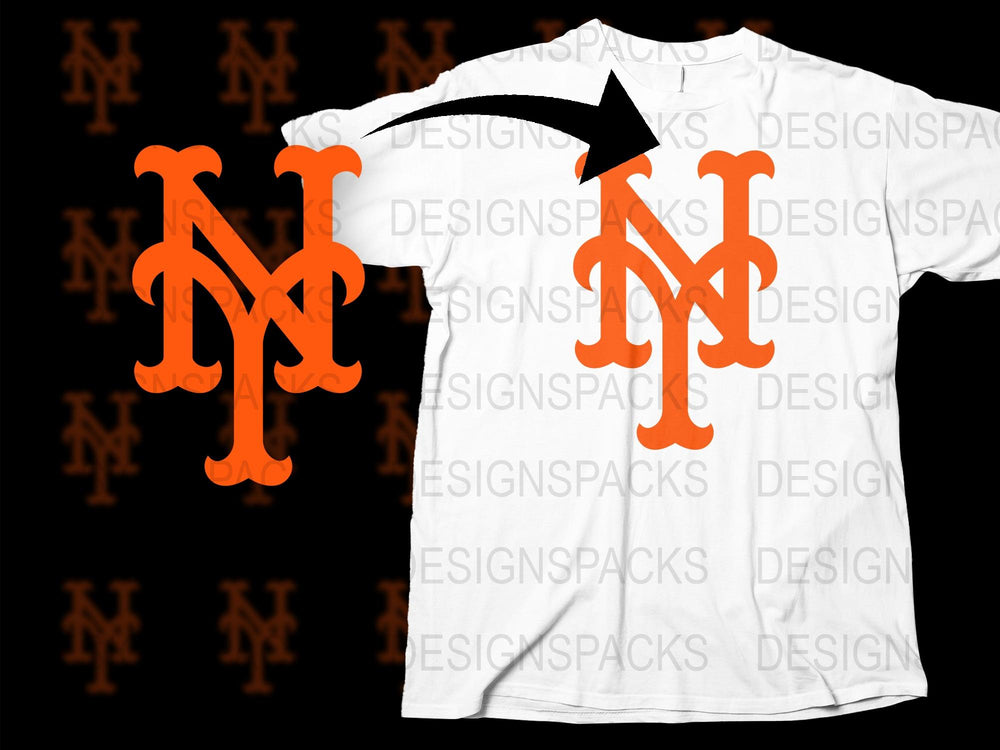 New York Mets Inspired White T-Shirt, Orange Logo Design, Baseball Fan Apparel, Unisex Fit, Sports Casual Wear