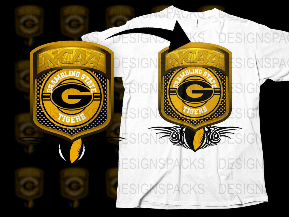 Grambling State Tigers NCAA Logo T-Shirt, College Sports Fan Apparel, Graphic Tee White Black