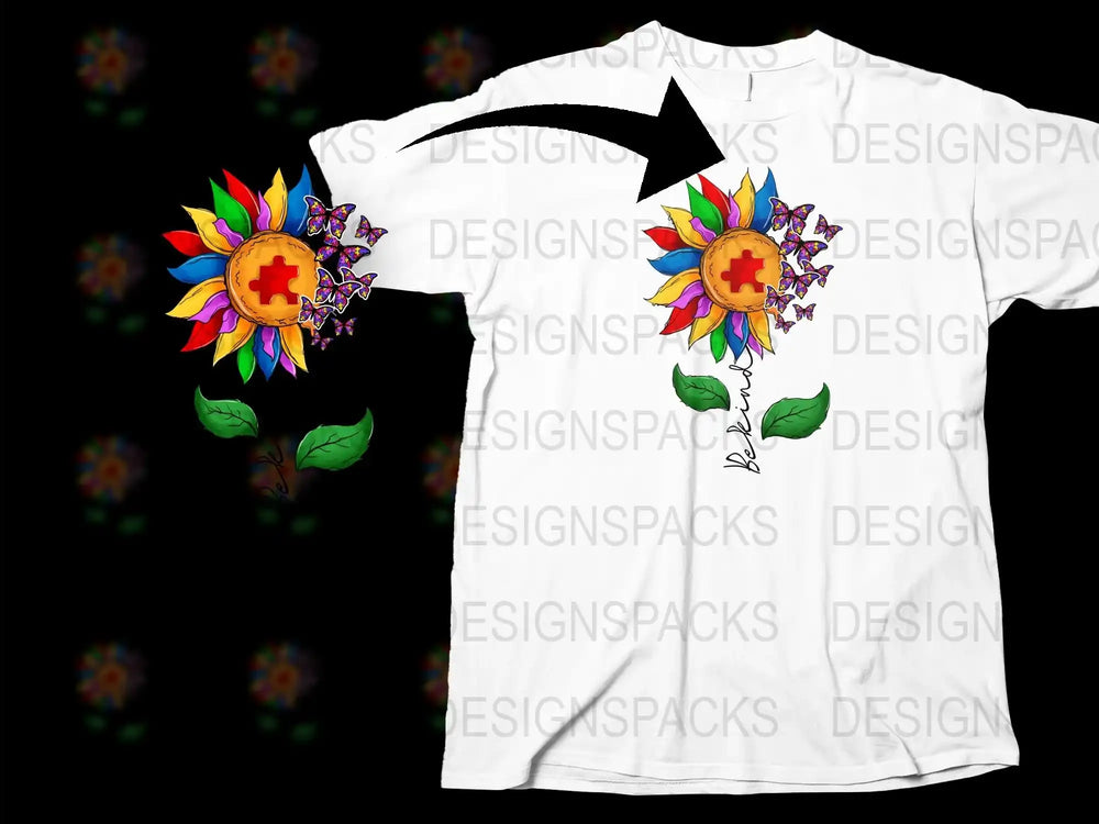 Colorful Sunflower Graphic T-Shirt, Vibrant Floral Unisex Tee, Artistic Summer Top, Unique Flower Design Casual Wear