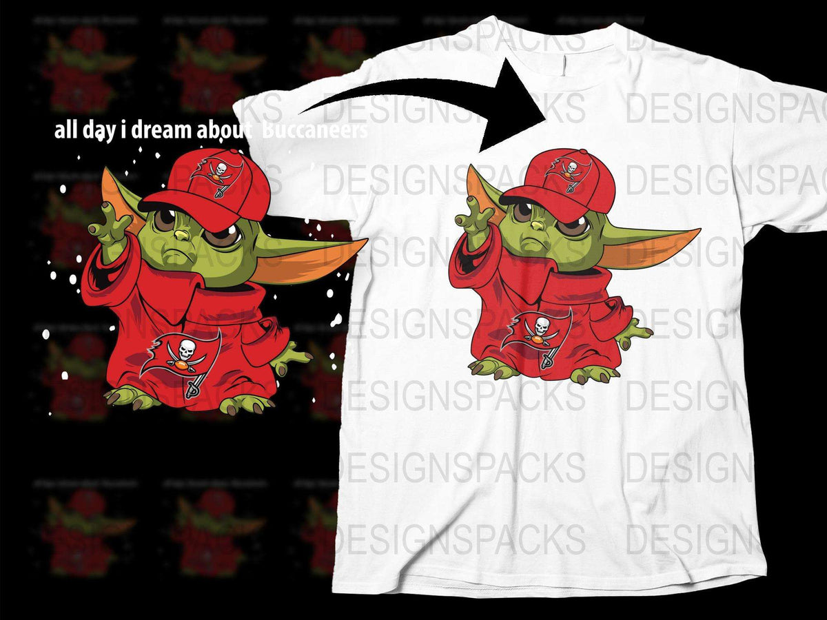 Yoda Buccaneers Fan T-Shirt, All Day I Dream About Sports, Unisex Graphic Tee, Gift for Football Lovers