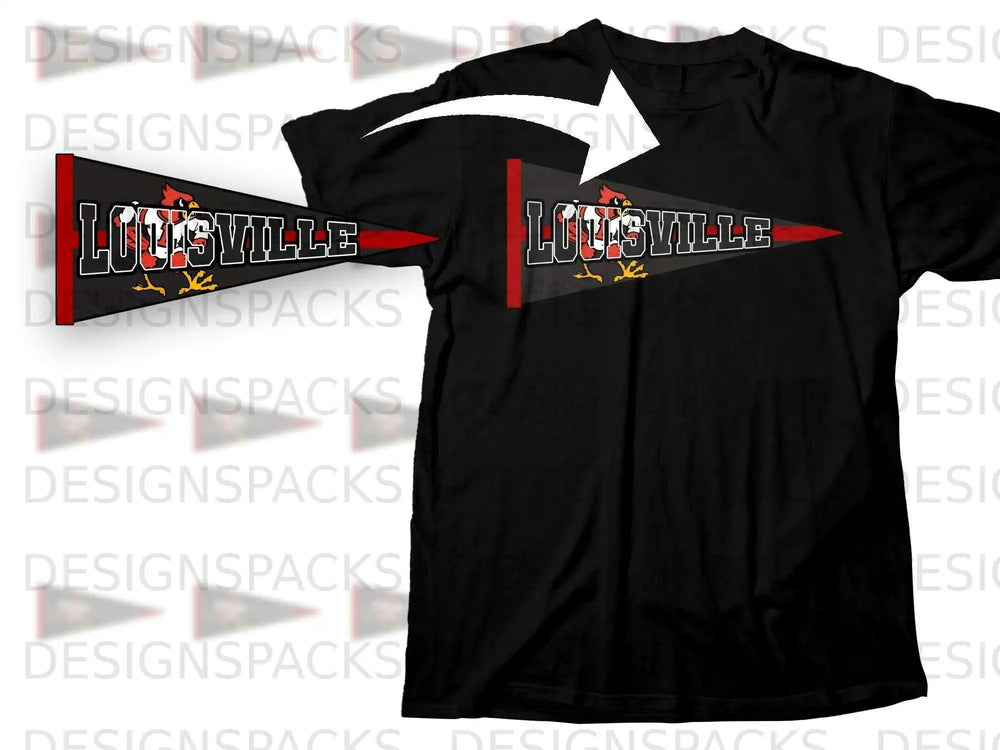 Louisville Cardinals Pennant Design Comfortable T-Shirt